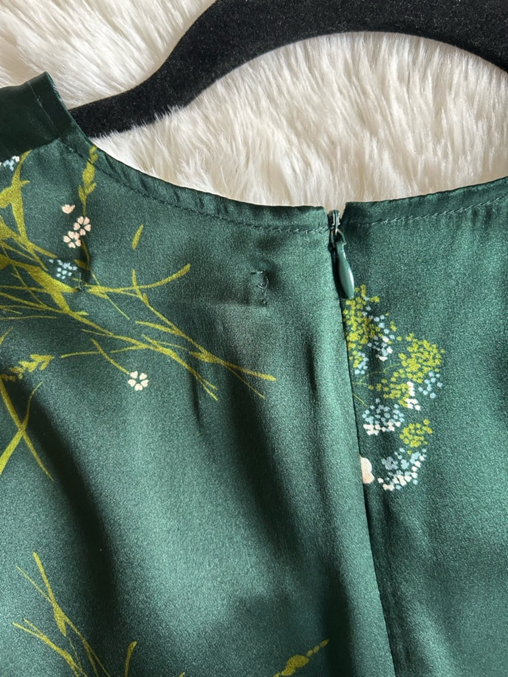 Reformation Hedi Silk Green Floral Dress - Picture 7 of 7